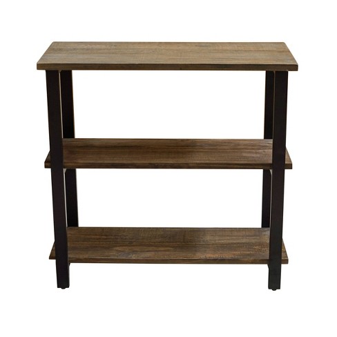 Solid Wood Natural Alaterre Furniture, Metal 2 Shelf Bookcase