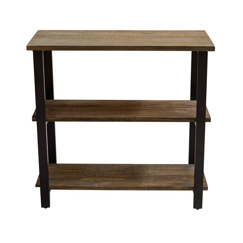 31&#34; Pomona 2 Shelf Bookshelf Metal and Solid Wood Natural - Alaterre Furniture, 1 of 10