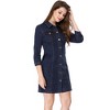 Allegra K Women's 3/4 Sleeve Button Down Denim Shirt Dress - image 2 of 4