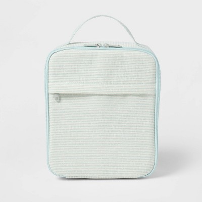 Recycled Cotton Lunch Tote with Front Pocket Mint/White - Room Essentials™