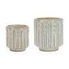 Clay Planter Set of 2 – 6"H & 5.25"H Rustic Cream Brown – Home Decor – By Melrose - 2 of 3