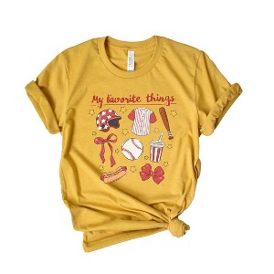 Simply Sage Market Women's Coquette Baseball Favorite Things Short Sleeve Graphic Tee - 1 of 4