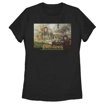 Women's The Lord of the Rings Fellowship of the Ring Trilogy Movie Poster T-Shirt