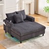 Kumasinova Corduroy Recliner Sofa,Couch with 3 Pillows,LED Light Strip,USB & Type-C Charging,Cup Holders,Modern Sofa Bed for Living Room,Bedroom - 2 of 4