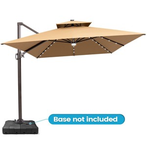 Crestlive Products 13FT Patio Cantilever Umbrella with Light Double Top High-strength Aluminum 360°Rotation 5 Heights Adjustable Offset Umbrella - 1 of 4