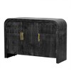 Hostack Curved Sideboard Cabinet with Gold Handles and Adjustable Organizers for Living Room, Antique Black - 3 of 4