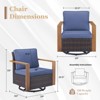 Outdoor Patio Glider Chair Wicker Rattan Swivel Chair Set of 2 with Removable Cushions - 2 of 4