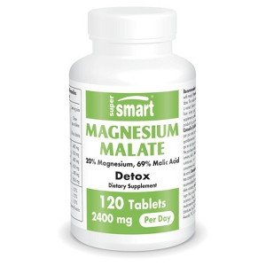 SuperSmart Magnesium Malate 2400mg per Day - Highly Bioavailable Mineral - Magnesium Malic Acid Supplement | Non-GMO & Gluten Free - 120 Tablets - 1 of 1
