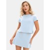 EXLURA Womens Casual Summer 2 Piece Short Skirt Sets Short Sleeve Tshirt And Tennis Skort Dressy Cotton Matching Sweatsuits - 3 of 4