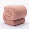 S-shape Velvet Fabric Ottoman Makeup Stool Footstool,Dark Green - 2 of 3