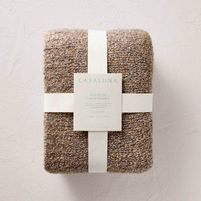 Casaluna Boucle Wool-Blend Bedding Blanket for Bedroom