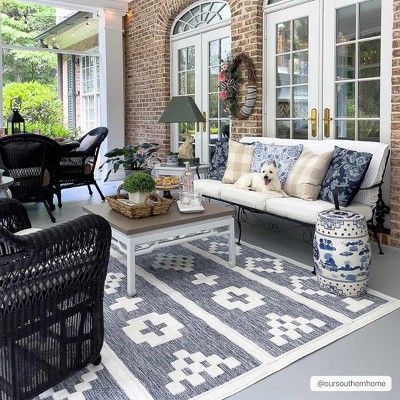 Hauteloom Hiro Blue Outdoor Rug