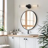 POWLIG 20.3-in 2-Light Black Modern Dimmable Wall Sconce with Threaded Glass Shade - 3 of 4