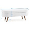 SeaCamel Ottoman Bench, 43.5"x16"x16", Gray/Cyan, Rubber Wood Legs, Versatile Seating & Hidden Storage - 3 of 4