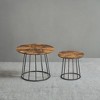 Round Coffee Tables, Set of 2, Modern Circle Side Tables with Steel Frame, for Living Room, Bedroom - 3 of 4
