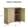 Fluted Buffet Sideboard, Adjustable Shelf Storage, Coffee Bar Cabinet for Kitchen/Living Room/Hallway, White/Oak/Dark Oak - 2 of 4