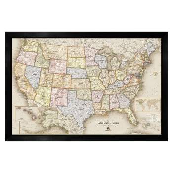 Home Magnetics Standard US Map - Tan