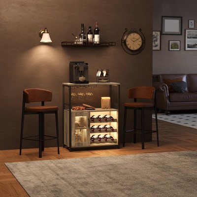 3-Tier Wine Bar Cabinet with Detachable Wine Rack and Drawer