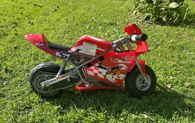 Razor 24 Volt Mini Electric Single Speed Racing Motorcycle Pocket Rocket,  Red in the Scooters department at