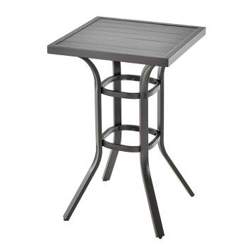 Tangkula 24" Patio Bar Height Table w/ Aluminum Tabletop & Adjustable Footpads Balcony