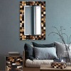 Howard Elliott 24" Elias Rectangular Beveled Wall Mirror White and Tan Tiled Horn Frame - 4 of 4