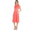 24seven Comfort Apparel Maternity Midi Dress with Short Sleeve and Pocket Detail - 2 of 4