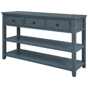 Ridstar 50 in. W Blue Design Console Tables with Two Open Shelve - 1 of 4