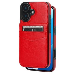Entronix Case Compatible with iPhone 17 - [6 Slot Card Holder] Slim Leather Wallet - 1 of 4