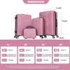 Kumasinova 4Pcs ABS Lightweight Hardside Luggage Set,Airline-Approved Carry-On Suitcases with 14"Makeup Box,Impact-Resistant,14/20/24/28" - 3 of 4