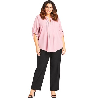 Avenue Women's Plus Size Cool Hand Straight Leg Pant - 18, Black