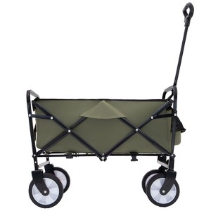 CAVINAS Collapsible Foldable Wagon Cart with 3pcs Plastic Liner Bag, Lightweight Beach Cart for Camping, Shopping, Sports - 1 of 4
