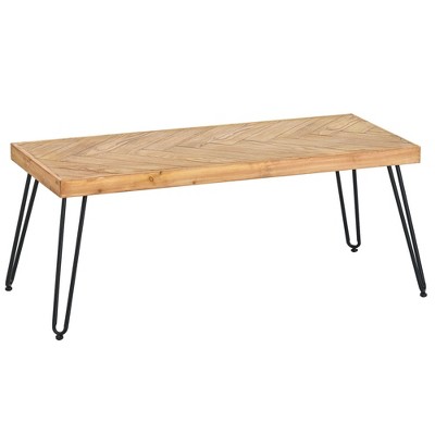 NicBex Rectangular Modern Coffee Table Center Dining Table with Metal Hairpin Legs for Living Room