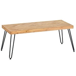 NicBex Modern 43.3" Rectangle Coffee Table with Patterns and Metal Hairpin Legs for Living Room - 1 of 4