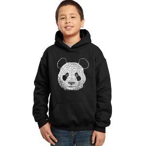 LA Pop Art Boy's Word Art Hooded Sweatshirt - Panda - 1 of 4