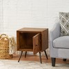 Accent Cabinet Mid-Century Modern with Chevron Door Storage for Living Room 17.5"W - 3irtyhousy - 3 of 4