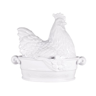 Fitz & Floyd Savannah Classic Ceramic 48 oz White Covered Bowl