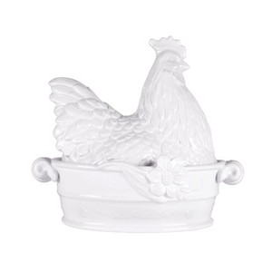 Fitz & Floyd Savannah Classic Ceramic 48 oz White Covered Bowl - 1 of 4