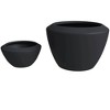 LeisureMod Vessel 2-Piece Fiberstone and MGO Clay Round Planter Set for Indoor and Outdoor Use - 4 of 4