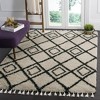 Moroccan Fringe Shag 200 MFG244 Power Loomed Area Rug Cream / Charcoal 5'-3" X 7'-6" - Safavieh. - 2 of 4