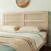 TIRAMISUBEST Queen Size Rubber Wooden Platform Bed with Rattan Headboard, Modern Bed Frame with Slats Support for Bedroom - 4 of 4