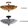 Chloe Lighting Crown Mosaic-Style 2 Light Semi-Flush Ceiling Fixture 16" Wide - 4 of 4