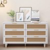 51.18" White 6-Drawer Rattan Storage Cabinet for Bedroom & Living Room - 3 of 4
