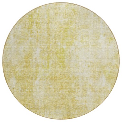 Gold Wheat And Ivory Abstract Washable Indoor Outdoor Area Rug