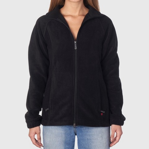 Женские куртки Alpine Swiss Jane Womens Full Zip Soft Polar Fleece Jacket BLK MED