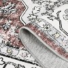 5x7 Red Vintage Medallion Rug, Washable Low Pile Carpet, Distressed Design Non-Slip for Living Room, Bedroom - 3 of 4