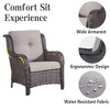 POCASSY 3 Piece Patio Furniture Set, All Weather Wicker Accent Lounge Club Patio Chairs with Side Table for Porch Balcony - 3 of 4