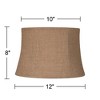 Springcrest Set of 2 Softback Drum Lamp Shades Natural Burlap Small 10" Top x 12" Bottom x 8" High Spider Harp and Finial Fitting - 4 of 4