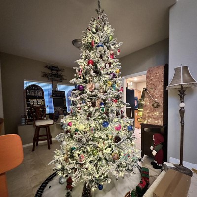 9ft Nearly Natural Pre-lit Led Flocked Full Livingston Fir With ...