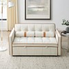 Racxily Modern 55.5" Pull Out Sleep Sofa Bed 2 Seater Loveseats Sofa Couch - Soft Velvet, 3-Pos Backrest, Side Pockets,Pillows for Apartment Office - 2 of 4