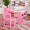 Children Room 49 in Kids Art Table, Large Kids Craft Table w/2 Chairs, Multi-Functional Art Desk w/ Storage Shelves - 2 of 4